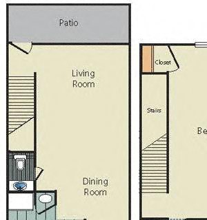 1 BED 1.5 BATH TOWNHOME